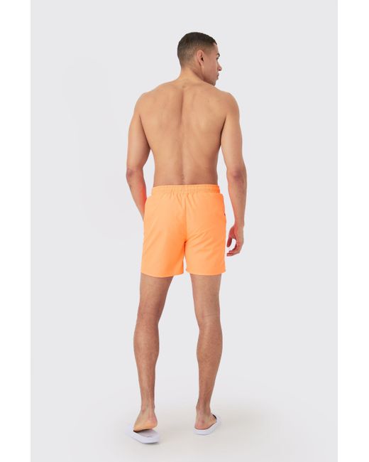 BoohooMAN Original Man Mid Length Swim Short in Orange für Herren