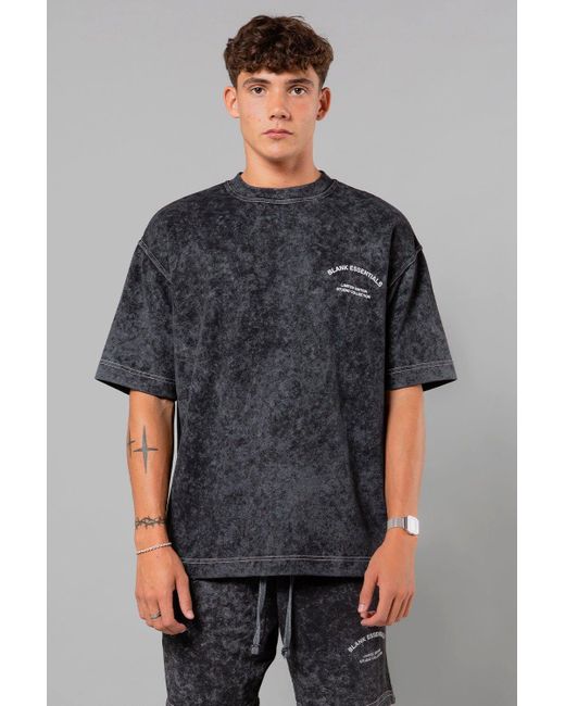 BoohooMAN Gray Blank Essentials Cotton 'enzyme' Short Sleeve Washed T-shirt for men