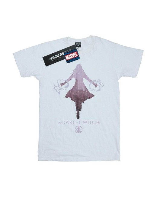 BoohooMAN White Marvel Scarlet Witch Silhouette T-shirt for men