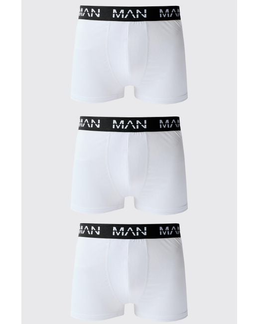 BoohooMAN Man Active Performance 3 Pack Boxer in White für Herren