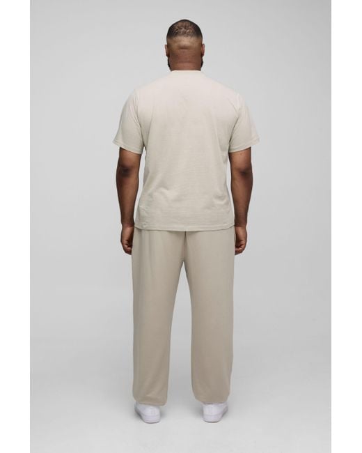 BoohooMAN Green Plus 260Gsm Loopback Oversized Fit Basic Sweatpants for men