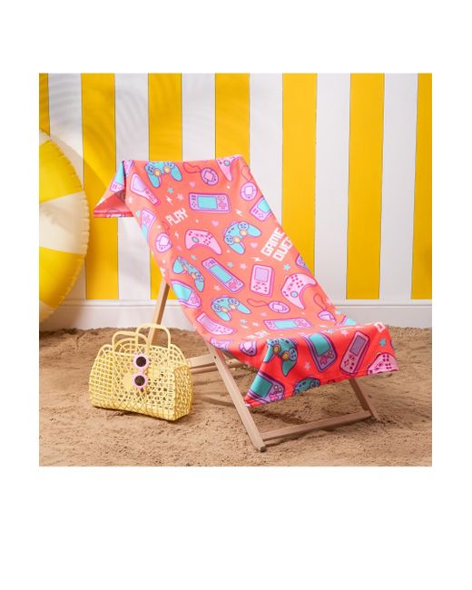 BoohooMAN Pink Ohs Gaming Towel Bath Quick Dry Summer Travel Microfibre Absorbent Swim for men