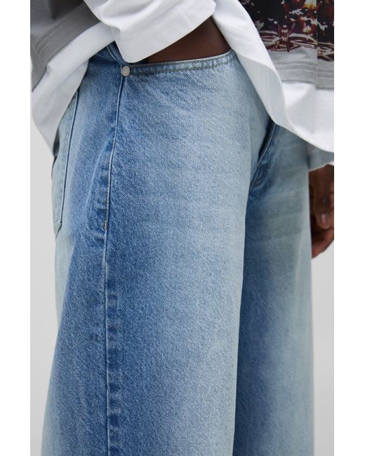 BoohooMAN Lockere Jeans mit Detail in Blue für Herren