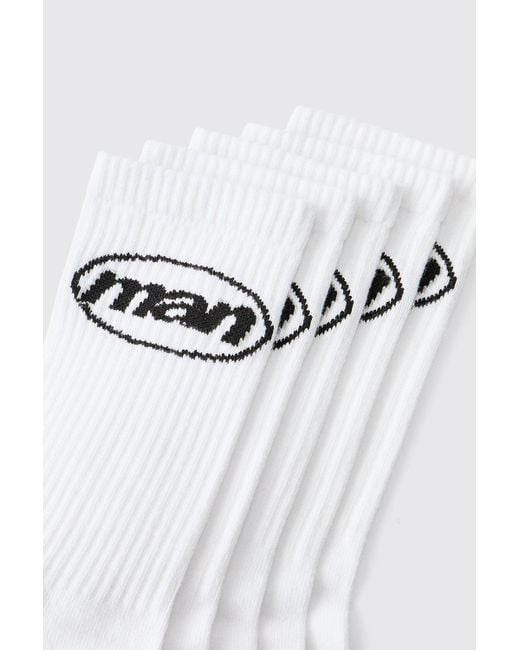 Boohoo White 5 Pack Sport Socks