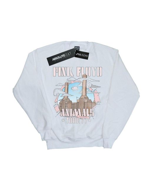 BoohooMAN White Pink Floyd Animal Factory Sweatshirt for men