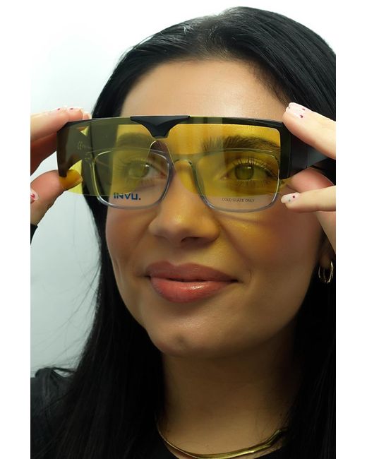 BoohooMAN Invu Rectangle Matte Black High Yellow E2700 for men