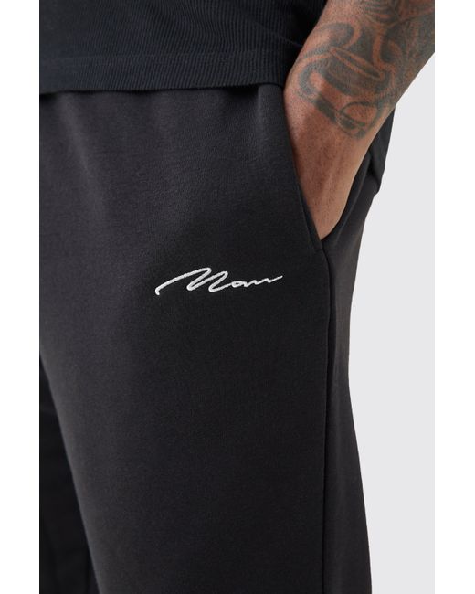 BoohooMAN Plus Signature Slim Fit Jogger In Black for men