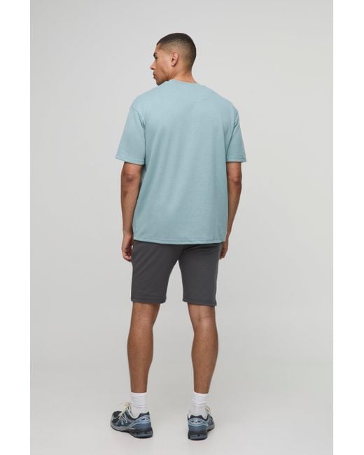 Camiseta Oversize Entrelazada Boohoo de color Blue