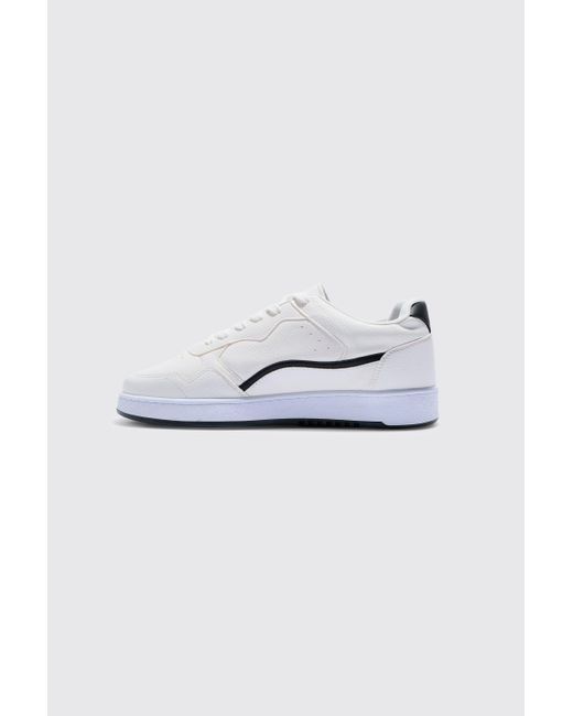 Boohoo Chunky Sole Detail Panel Sneakers In White