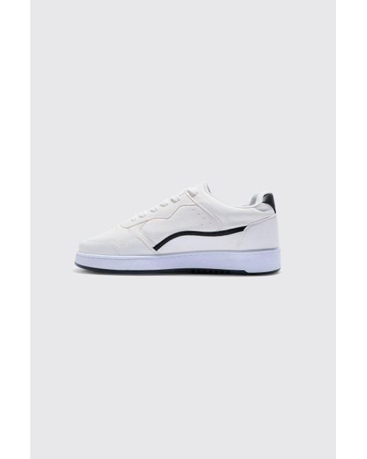 BoohooMAN Chunky Sole Detail Panel Sneakers In White for men