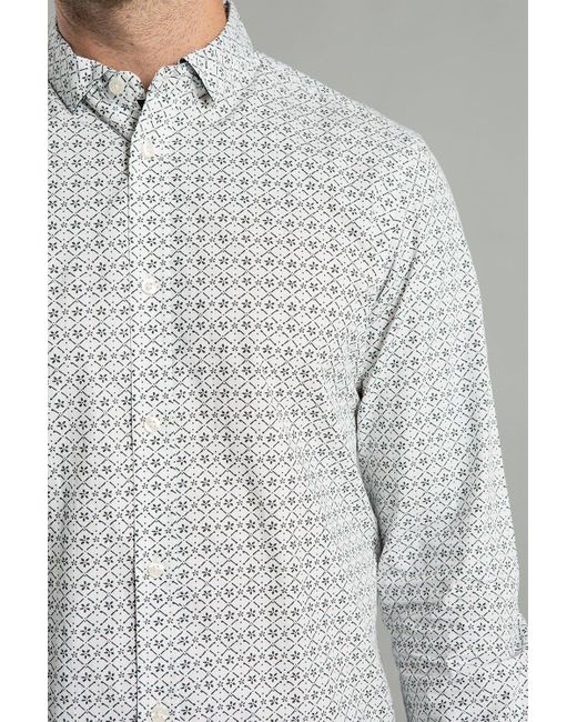 BoohooMAN Gray French Connection Cotton Long Sleeve Floral Shirt for men