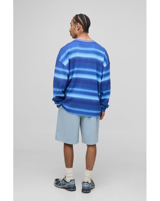 BoohooMAN Blue Oversized Heavyweight Interlock Shorts for men