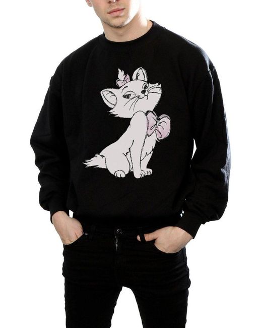 BoohooMAN Black Disney Aristocats Marie Sweatshirt for men