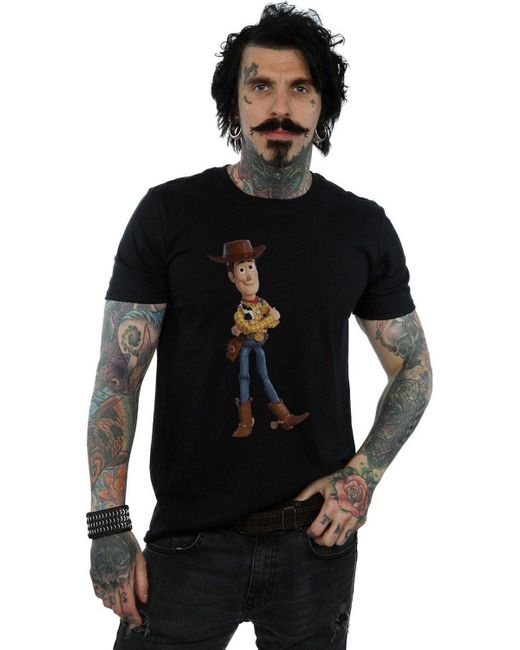 BoohooMAN Black Disney Toy Story 4 Sherrif Woody T-shirt for men