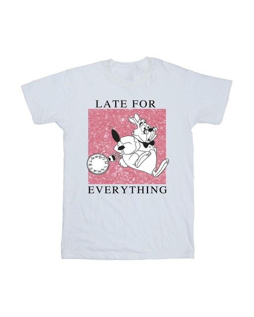 BoohooMAN Disney Alice In Wonderland White Rabbit T-shirt for men