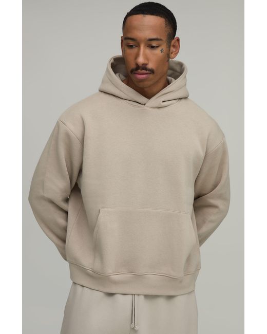 BoohooMAN Natural Basic Oversized Boxy Hoodie for men