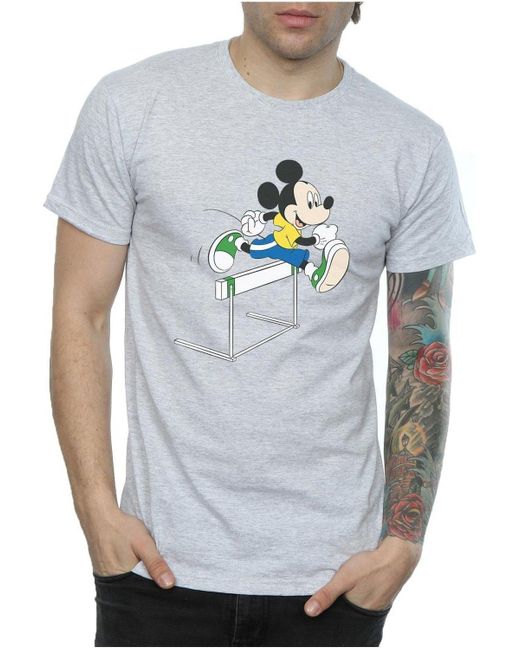 BoohooMAN White Disney Mickey Mouse Hurdles T-shirt for men