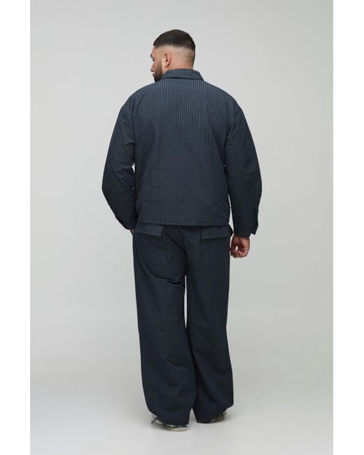Boohoo Blue Plus Parachute Flannel Ripstop Trouser