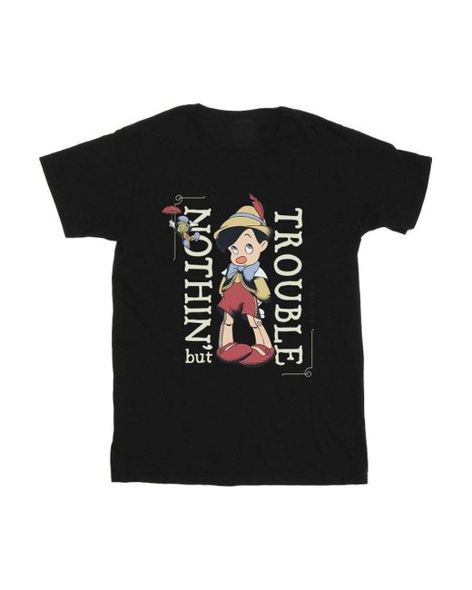 BoohooMAN Black Disney Pinocchio Nothing But Trouble T-shirt for men