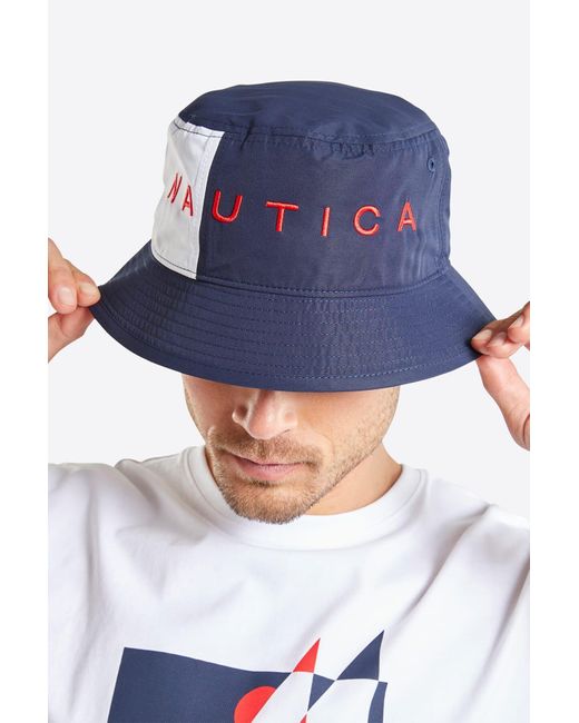 BoohooMAN Blue Nautica 'torbert' Bucket Hat for men