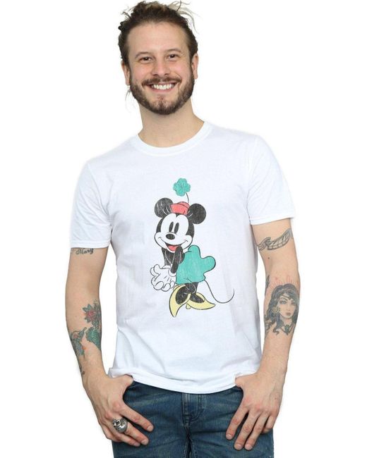 BoohooMAN White Disney Minnie Mouse Shamrock Hat T-shirt for men