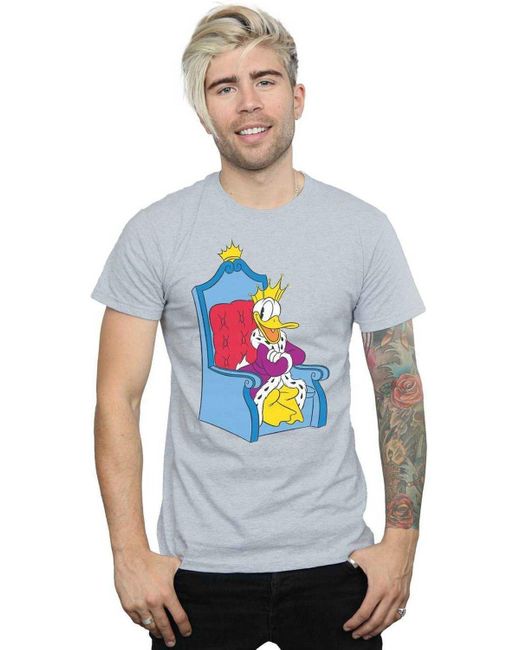 BoohooMAN Gray Disney Donald Duck King Donald T-shirt for men