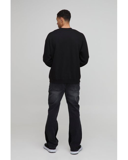 BoohooMAN Blue Slim Flared Mmxiii Applique Gusset Jeans for men