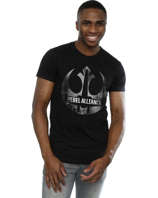 BoohooMAN Black Star Wars Rogue One Rebel Alliance X-wing T-shirt for men