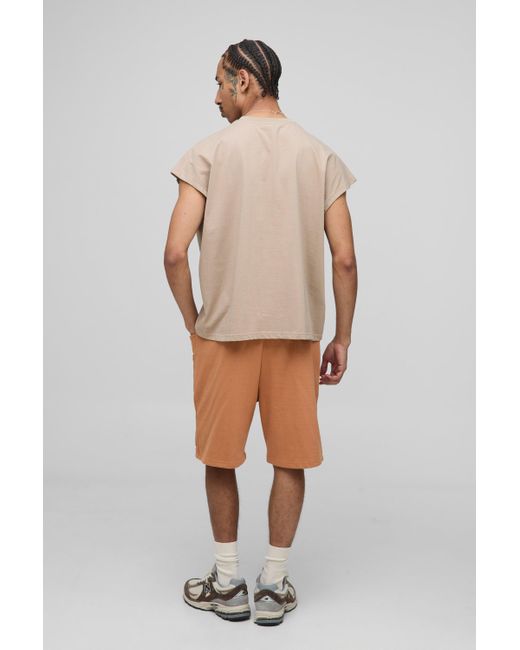 Boohoo Brown Relaxed Carpenter Shorts