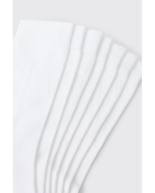 BoohooMAN White 7 Pack Plain Socks for men