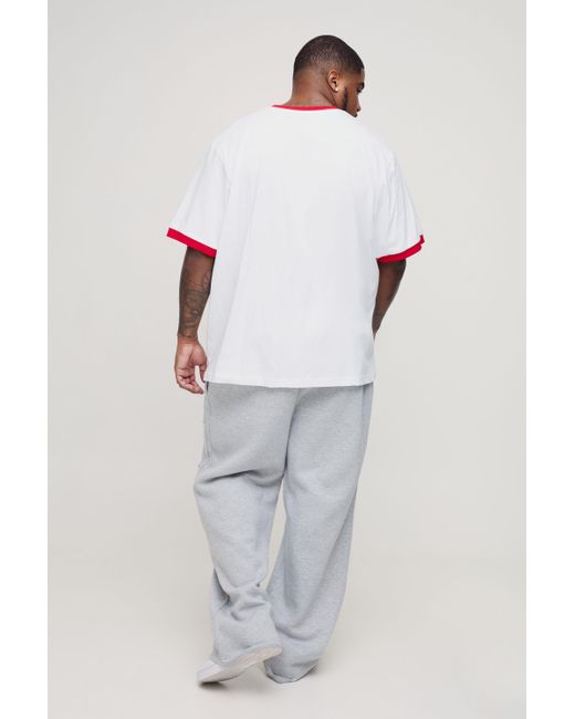 BoohooMAN Gray Plus Heavy Weight Relaxed Distressed Carpenter Joggers for men