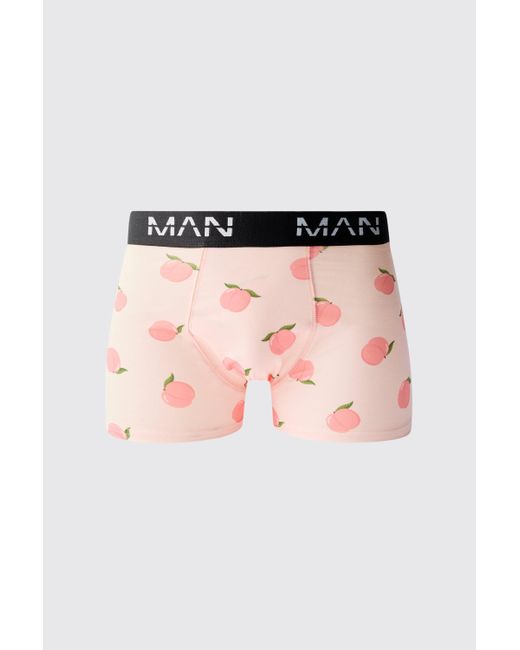 BoohooMAN Pink Man Peach Printed Boxers for men