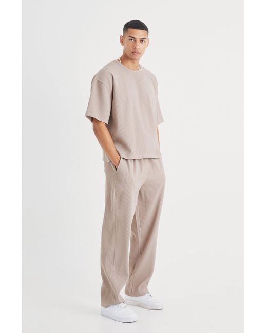 BoohooMAN Multicolor Pleated Oversized Boxy T-shirt & Trouser for men