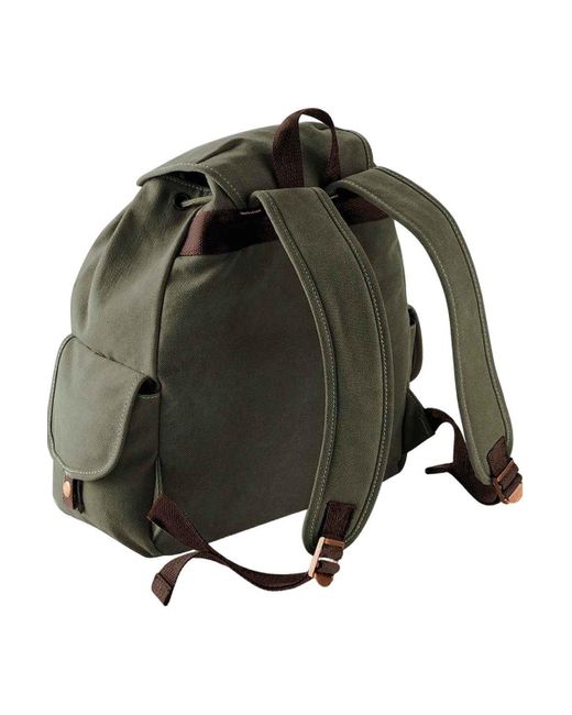 BoohooMAN Gray Quadra Vintage Canvas Backpack for men