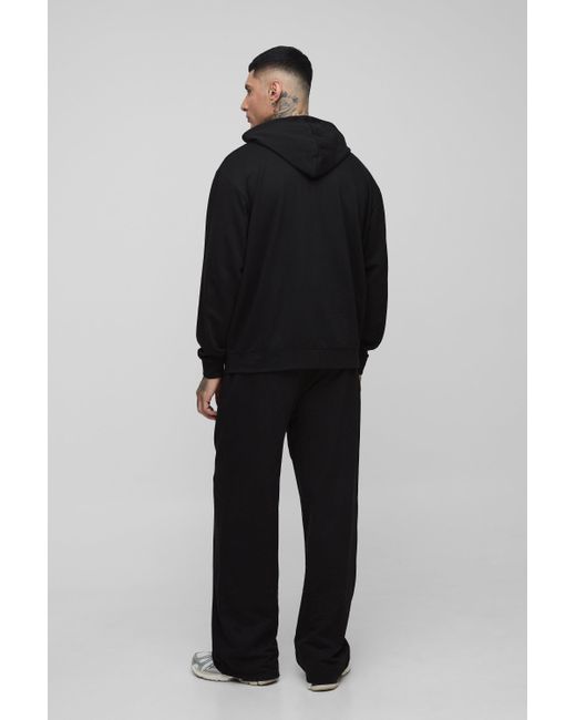 BoohooMAN Black Tall Lightweight Wide Fit Basic Sweatpants for men