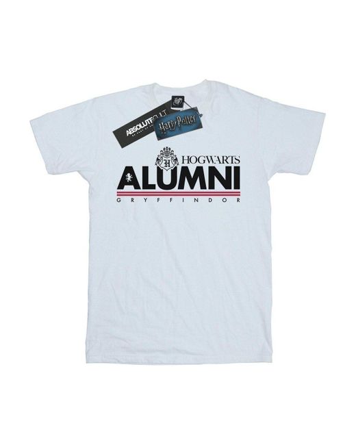 BoohooMAN White Harry Potter Hogwarts Alumni Gryffindor T-shirt for men