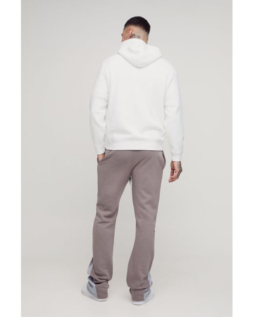 Boohoo Gray Tall Slim Stacked Flare Joggers With Gusset Panel