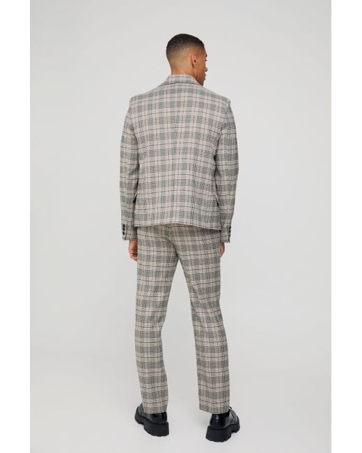 Boohoo Gray Flannel Straight Fit Suit Pants