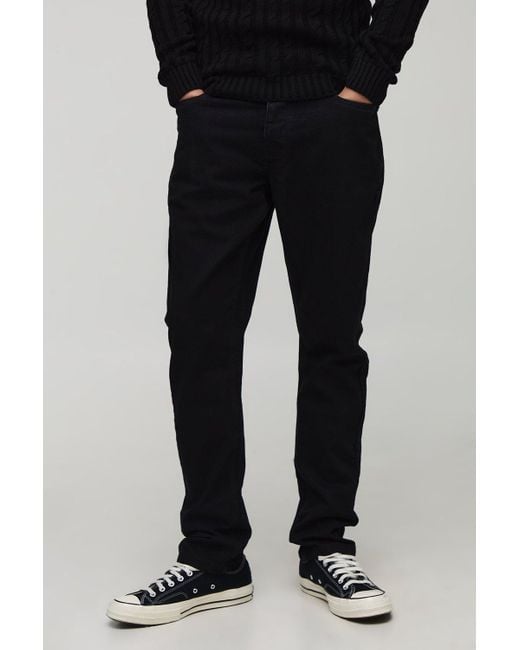 Slim Rigid Washed Jeans Boohoo de color Black