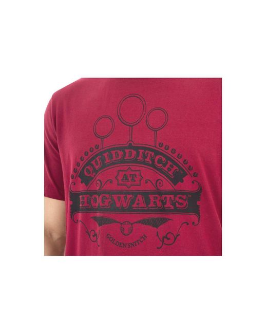 BoohooMAN Red Harry Potter Hogwarts Pyjamas for men