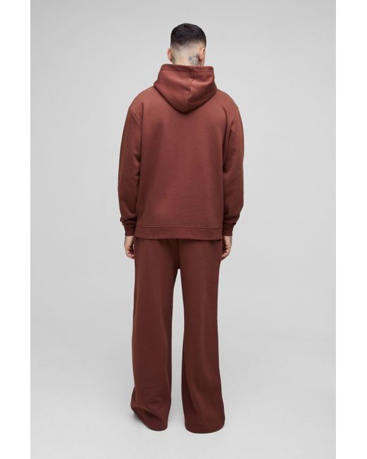 BoohooMAN Red Tall 330Gsm Extreme Wide Leg Basic Sweatpants for men