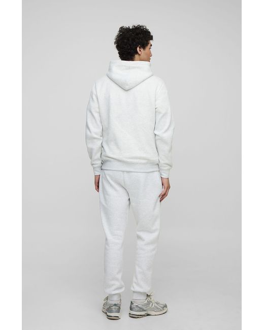 BoohooMAN Gray Basic Slim Over The Head Hoodie for men