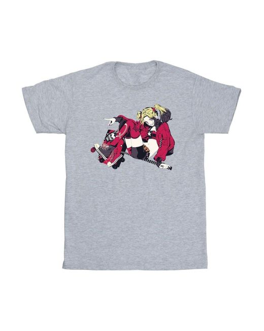 BoohooMAN White Dc Comics Harley Quinn Rollerskates T-shirt for men