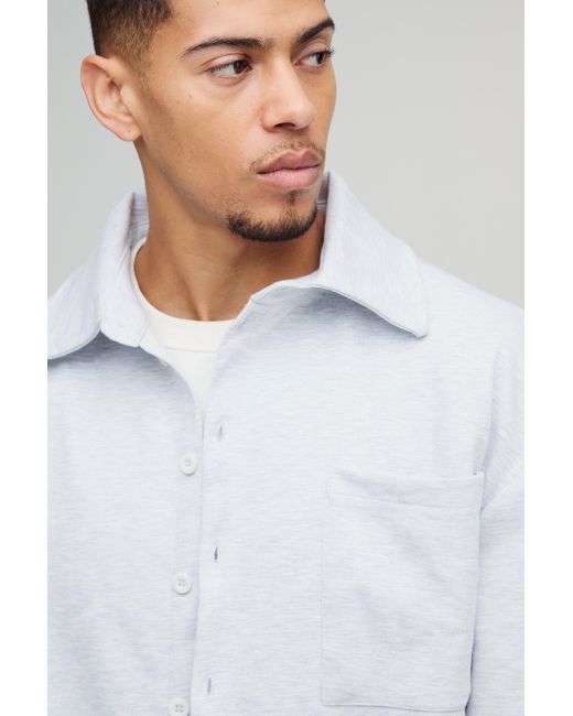 BoohooMAN Scuba Overshirt in Gray für Herren