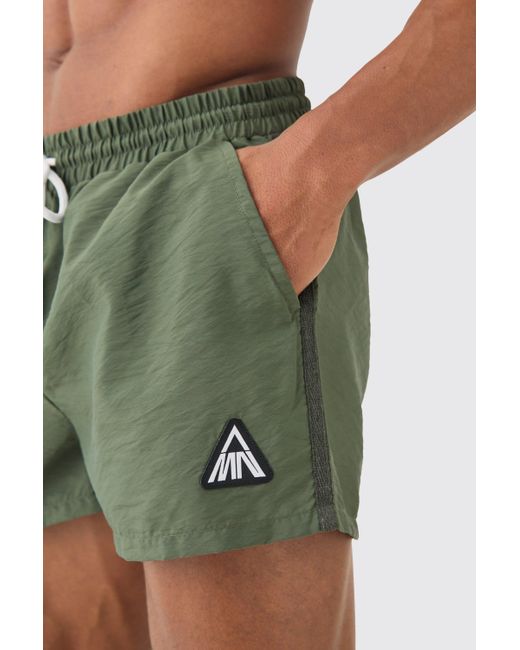 BoohooMAN Green Super Short Triangle Crinkle Trunks for men