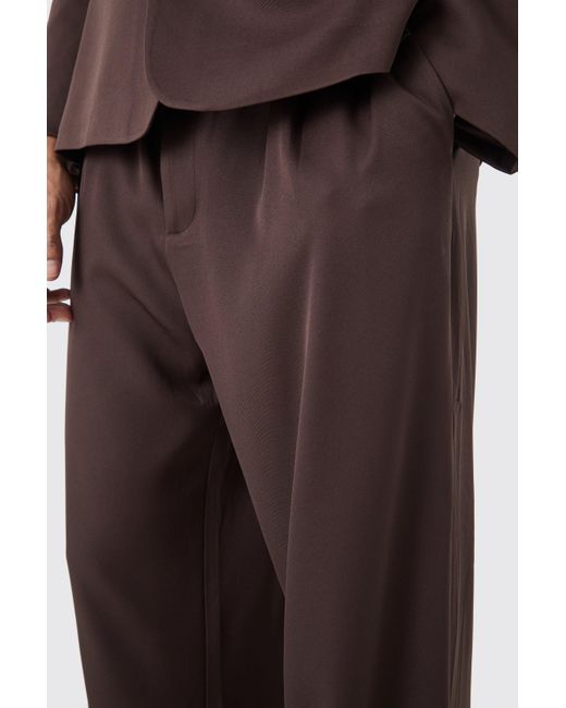 BoohooMAN Brown Mix & Match Relaxed Fit Wide Leg Pants for men