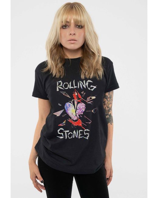 BoohooMAN Black The Rolling Stones Hackney Diamonds Heart T Shirt for men