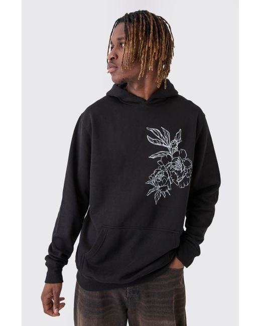 BoohooMAN Tall Line Drawing Regular Fit Hoodie in Black for Men Lyst UK