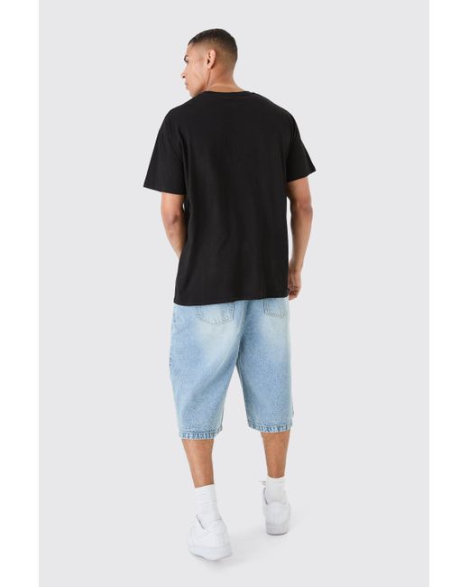 Oversized Tupac License T-Shirt Boohoo de color Black