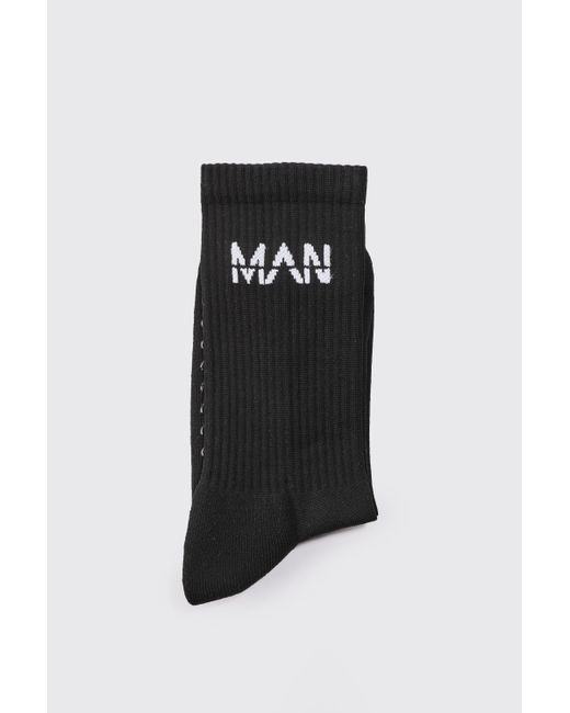 BoohooMAN Black Active Training Grip Crew Socks for men